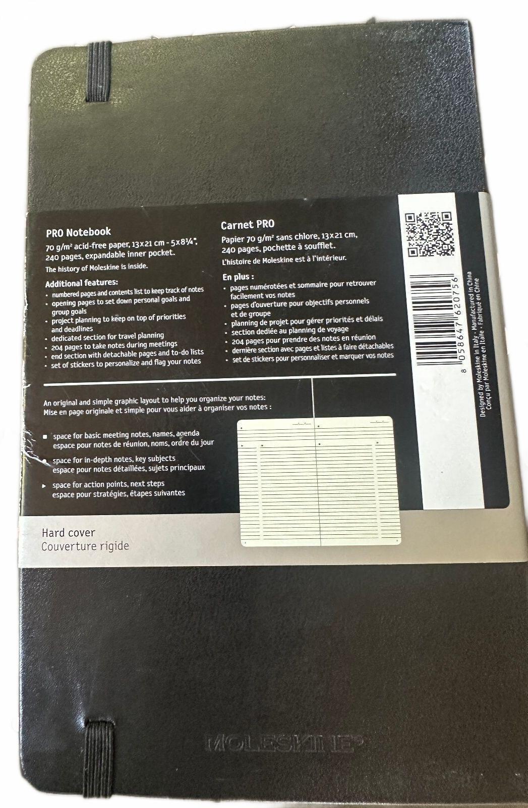 Moleskine PRO Notebook Pocket NWT Black