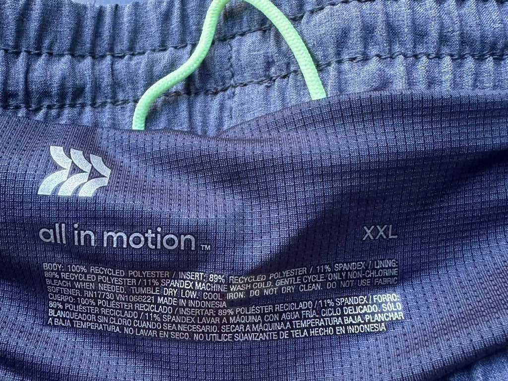 All in Motion Gray Lined Running Shorts XXL NWT
