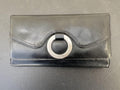 Guess Black Leather Wallet Silver Ring Clasp