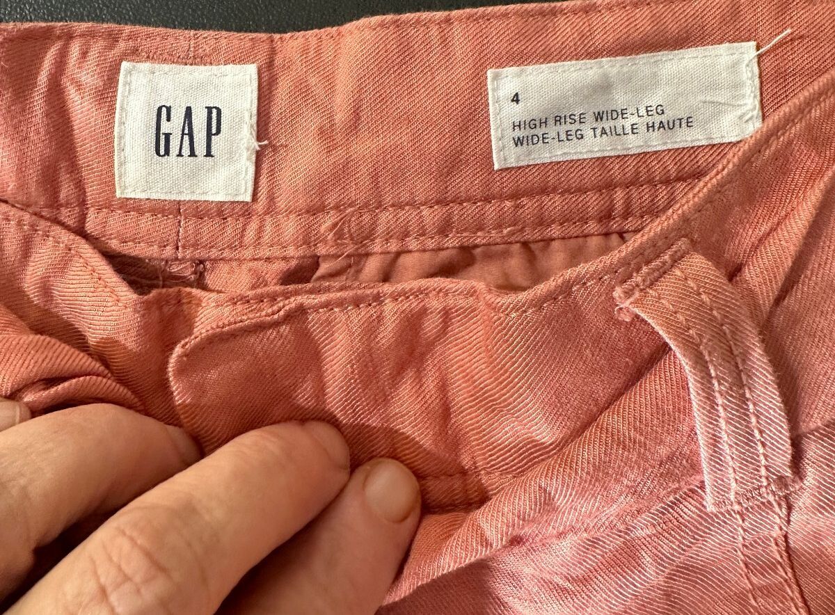 GAP High Rise Wide Leg Linen Blend Pants Size 4