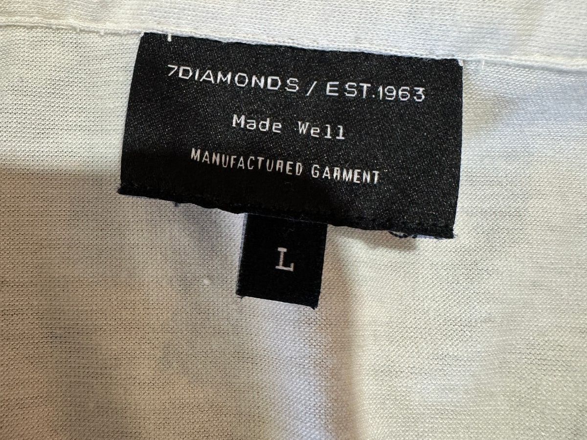 7Diamonds Men's White Short Sleeve Henley Shirt Large