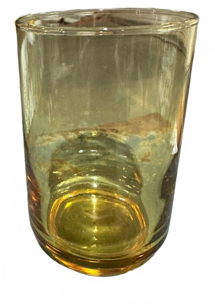 Vintage Amber Gold Glass Tumbler 4.5" Mid Century