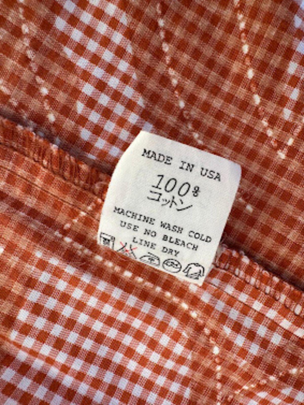 Stüssy Orange Floral Check Shirt XL