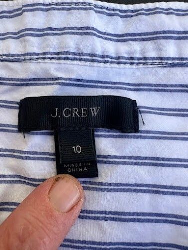J.Crew Ruffle Stripe Cotton Blouse 10