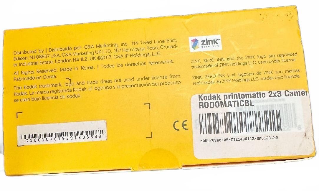 Kodak Printomatic Camera New Open Box Blue