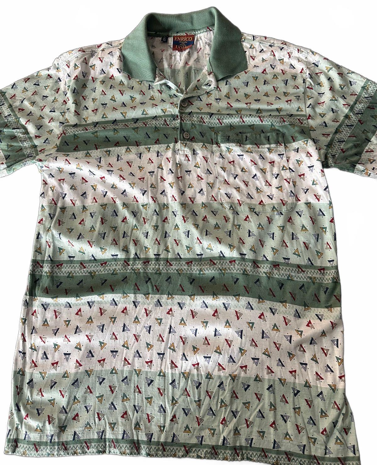 Enrico Uomo Cotton Geometric Polo Shirt Medium
