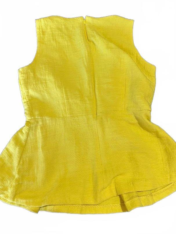 Banana Republic Yellow Peplum Top Size 4