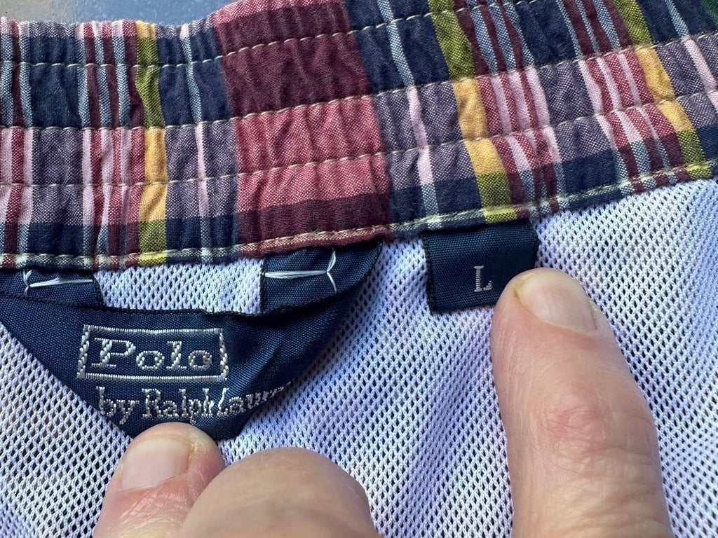 Polo Ralph Lauren Plaid Swim Trunks L Lined