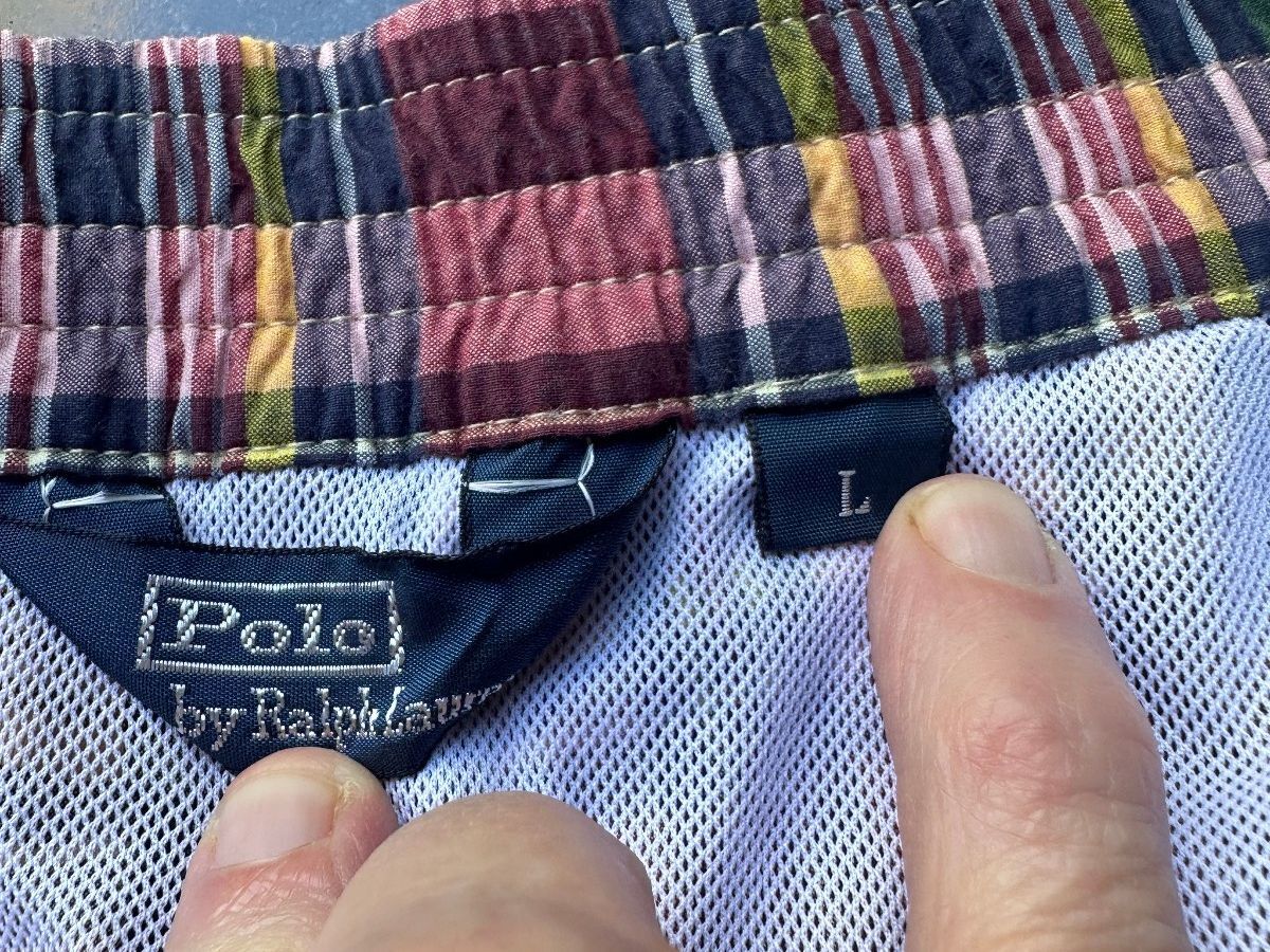 Polo Ralph Lauren Plaid Swim Trunks L Lined