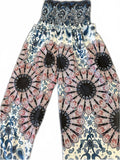 Boho Harem Jogger Pants Blue Floral Print
