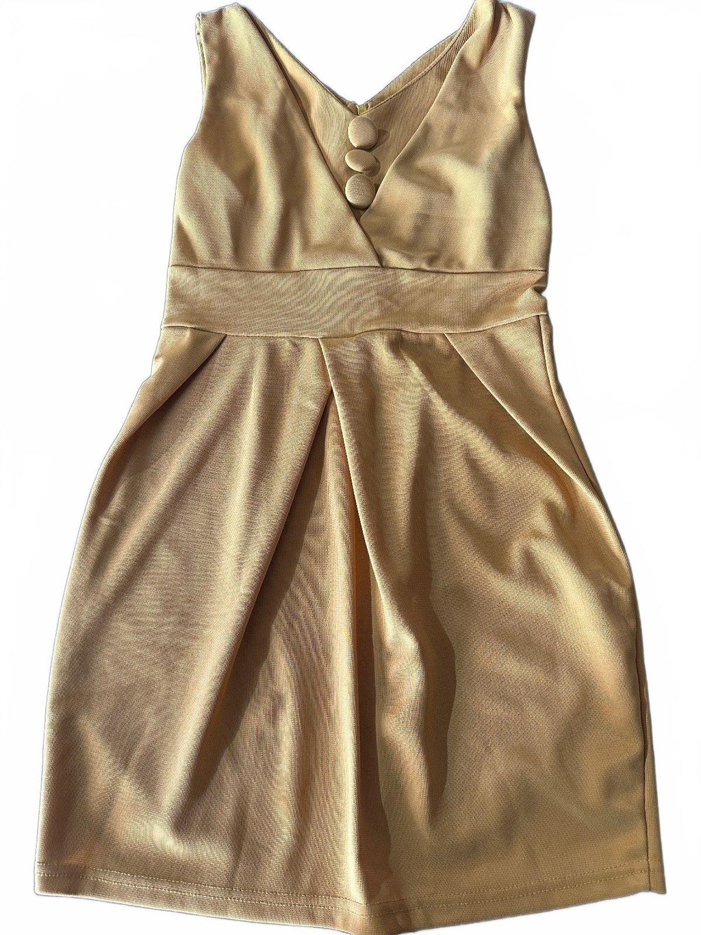 Mustard Sleeveless Knit Sheath Dress S