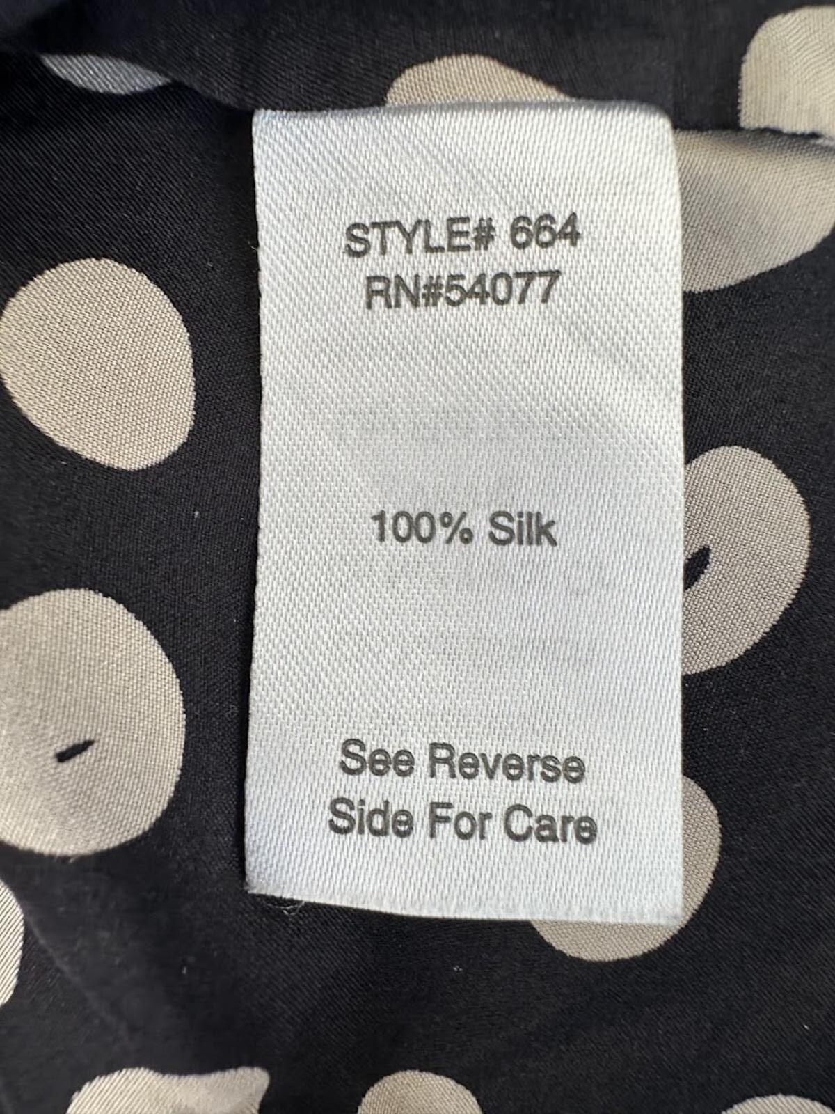 CAbi Silk Polka Dot Button Blouse Small