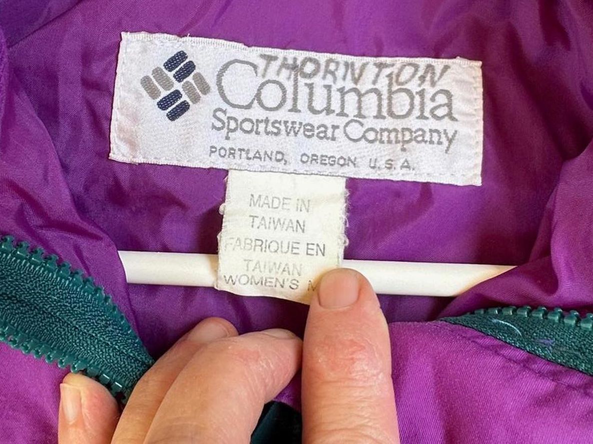 Vintage Columbia Teal Purple Windbreaker Medium