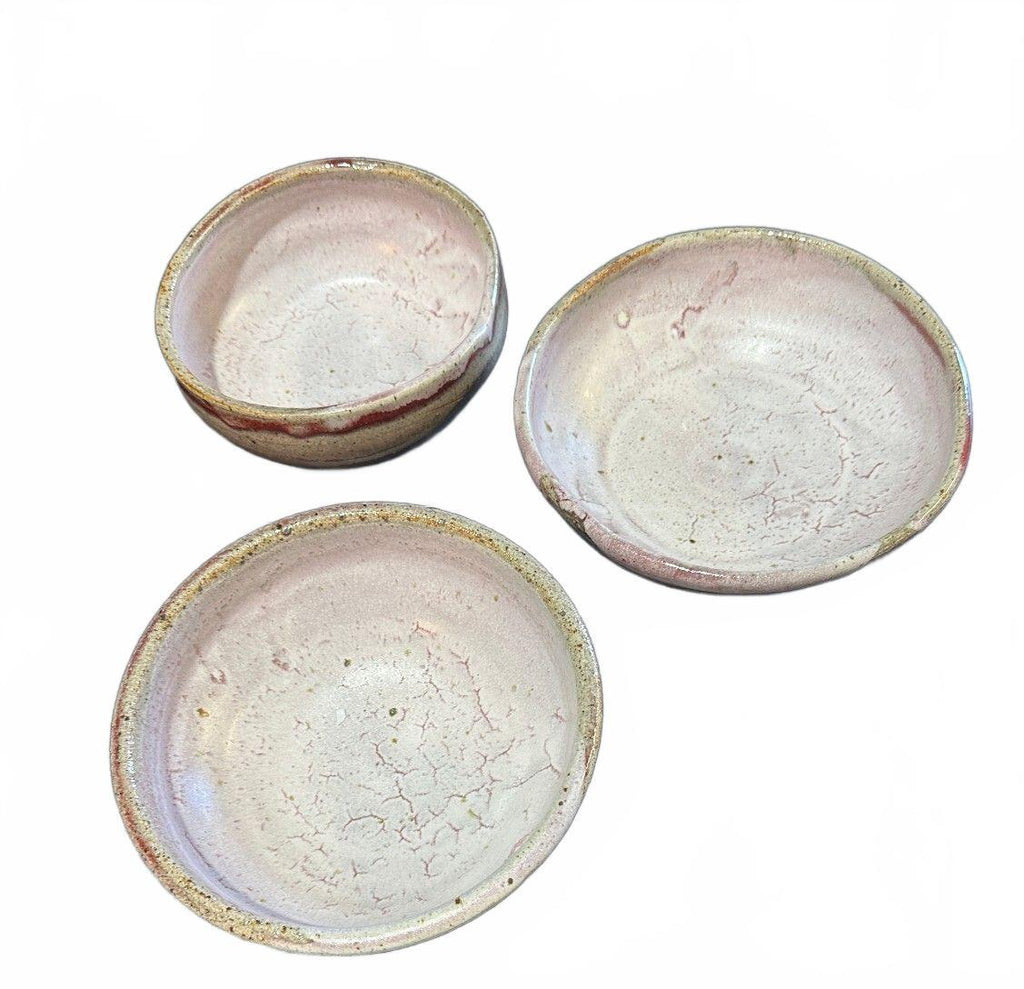 Set of 3 Studio Pottery Stoneware Bowls
