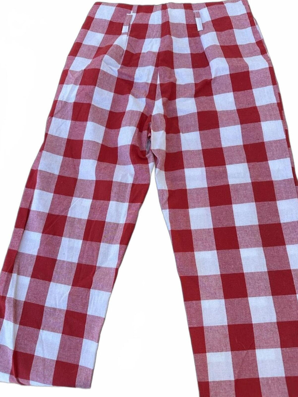 Venti6 Red Check Cropped Pants