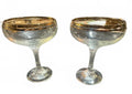 2 Vintage Gold Rim Champagne Coupe Sherbet Glasses