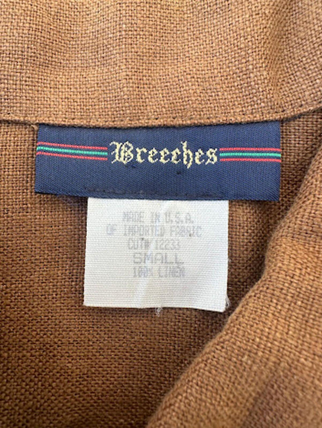 Vintage Breeches USA Linen Blend Safari Vest