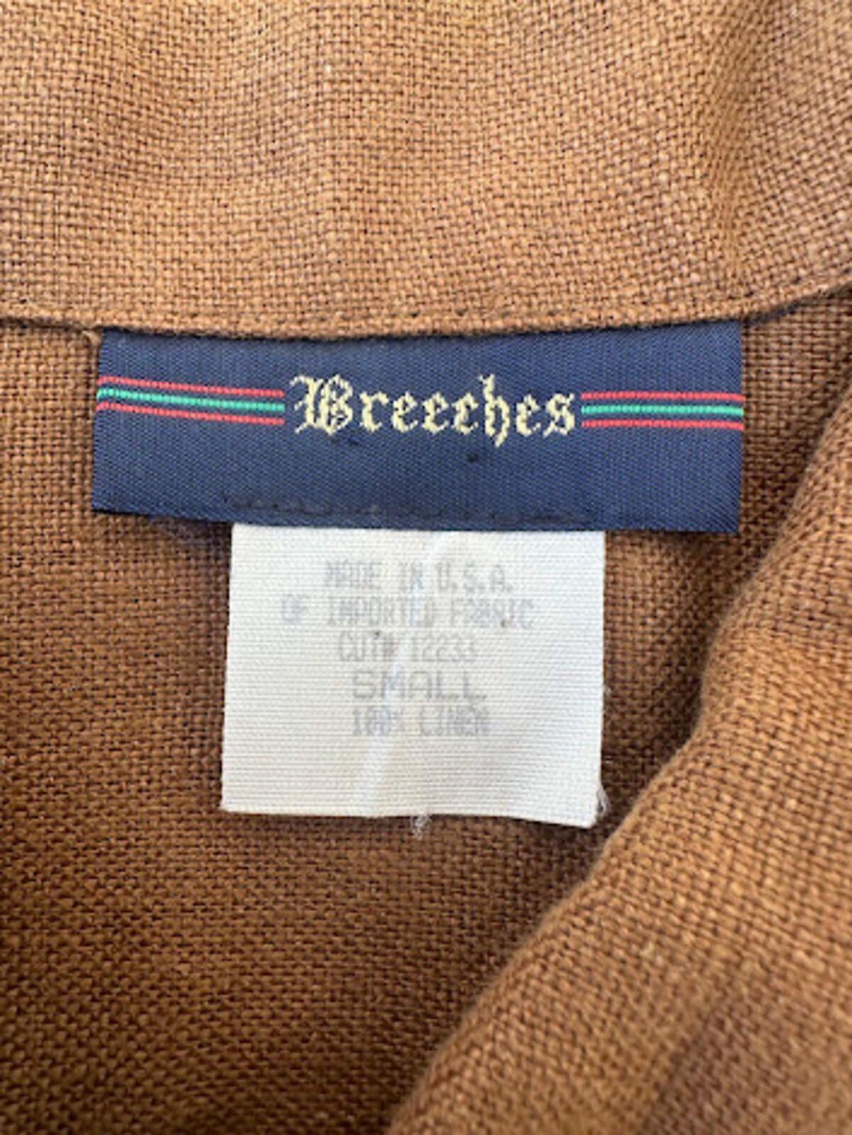 Vintage Breeches USA Linen Blend Safari Vest