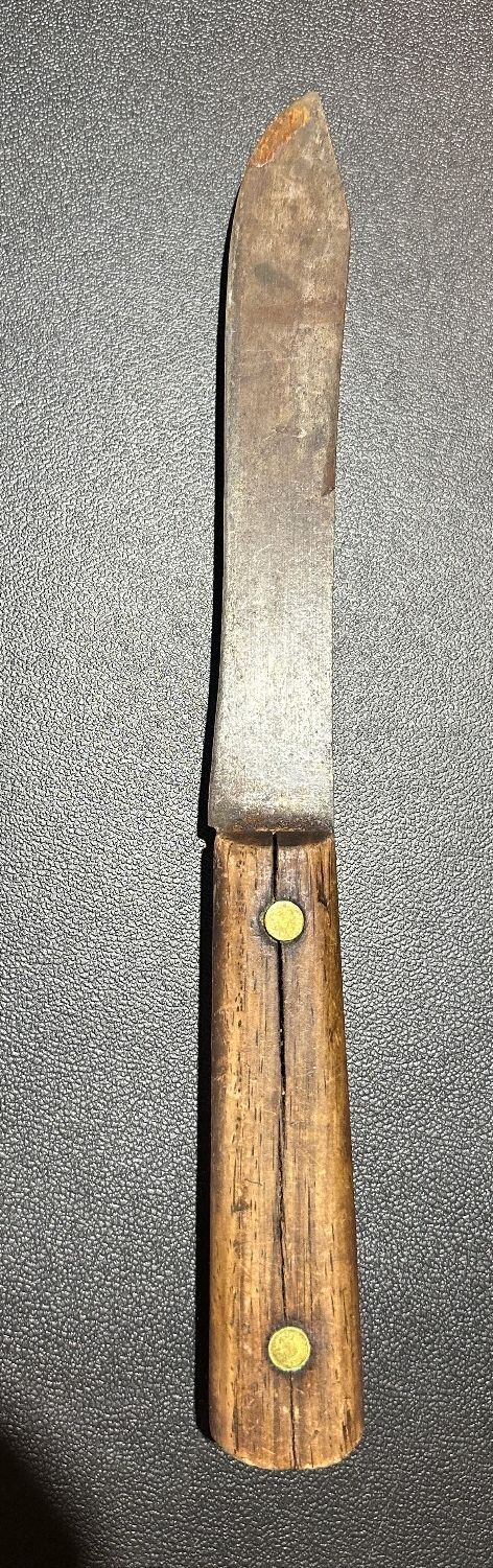 Vintage Unmarked Carbon Steel Butcher Utility Knife