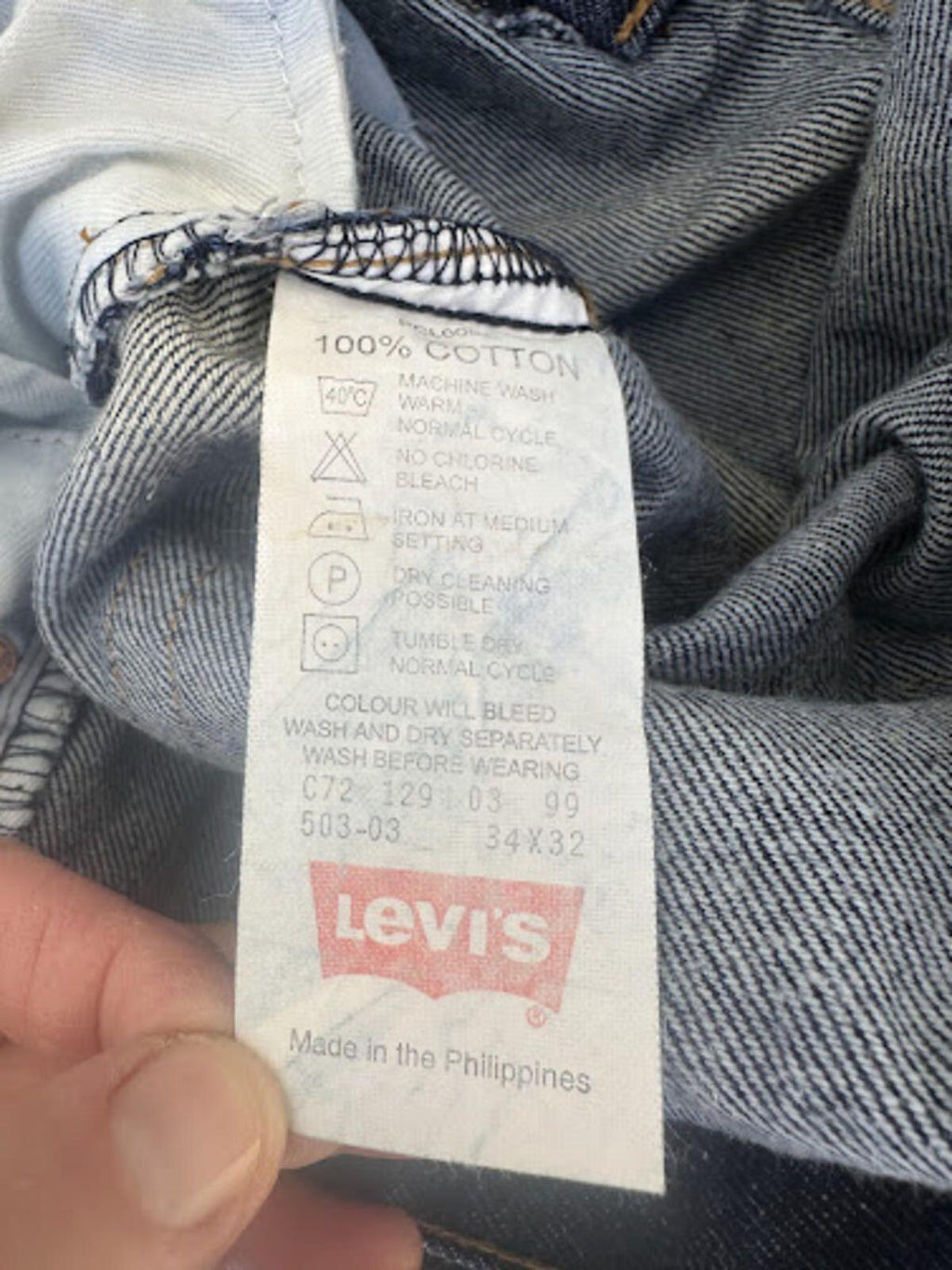 Levi's 503 Straight Leg Jeans 34x29 Hemmed
