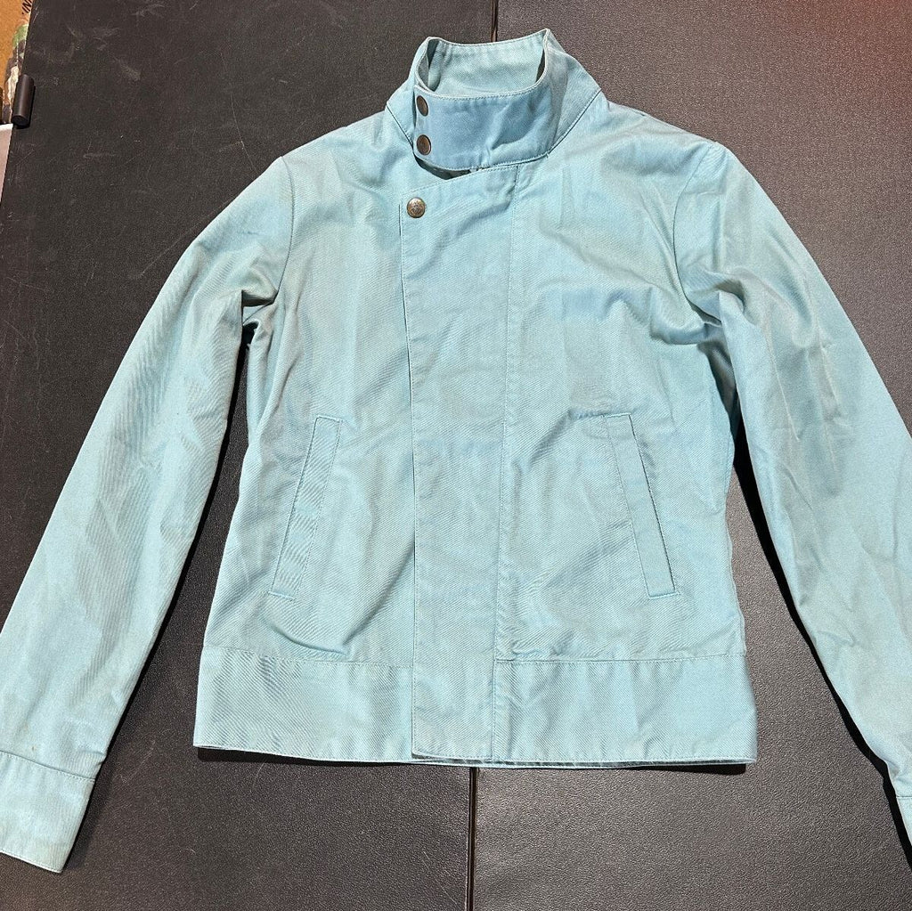 Volcom Women's Blue Moto Jacket XS Zip Cuffs