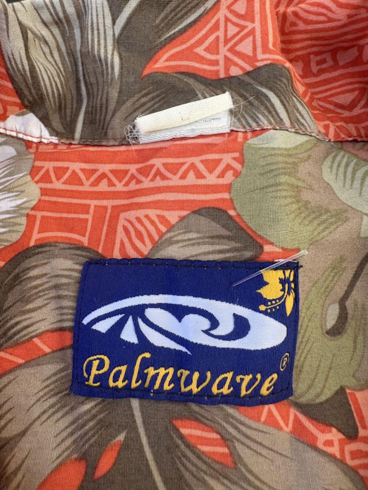 Palmwave Hawaiian Aloha Shirt Orange Floral