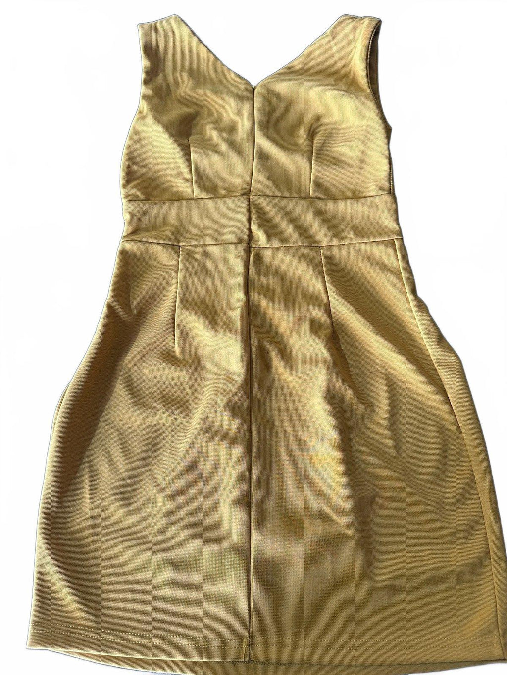 Mustard Sleeveless Knit Sheath Dress S