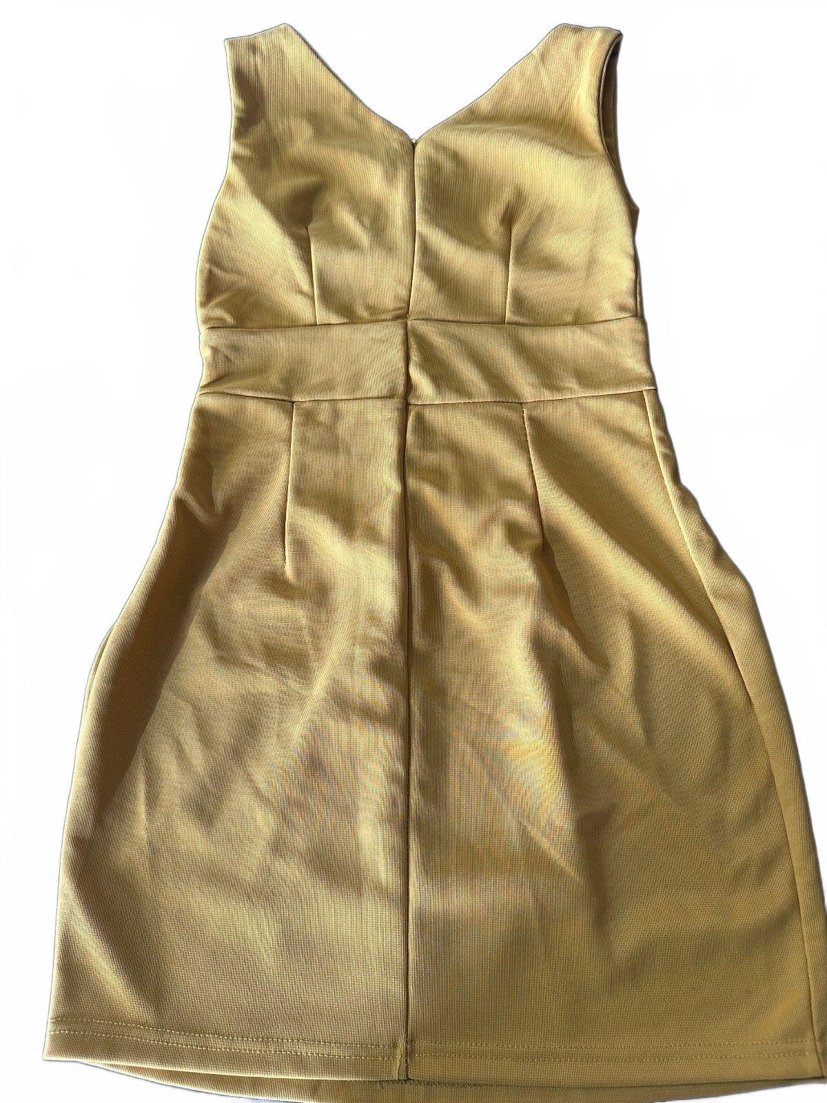 Mustard Sleeveless Knit Sheath Dress S