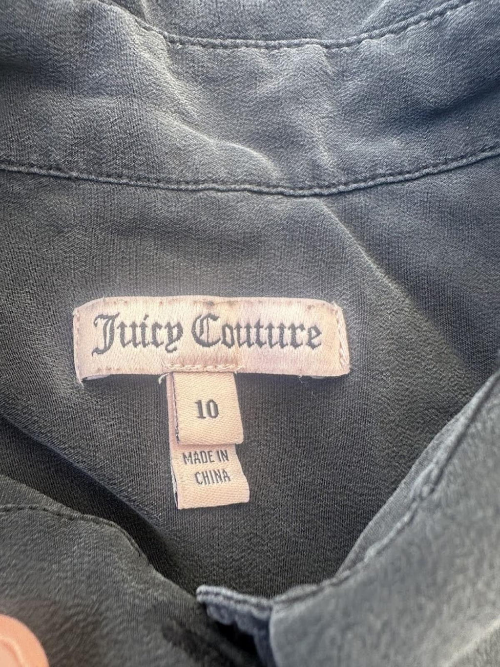 Juicy Couture Silk Sleeveless Button Top Size 10