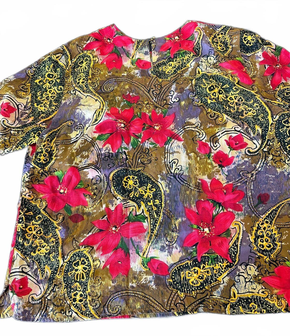 Christie & Jill Silk Floral Paisley Blouse Large