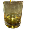 Vintage Amber Gold Heavy Base Tumbler Rocks Glass