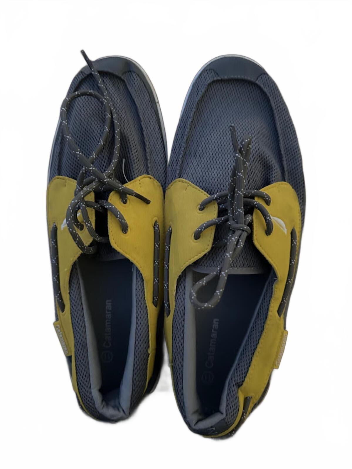 Catamaran Boat Shoes Gray Yellow Size 11