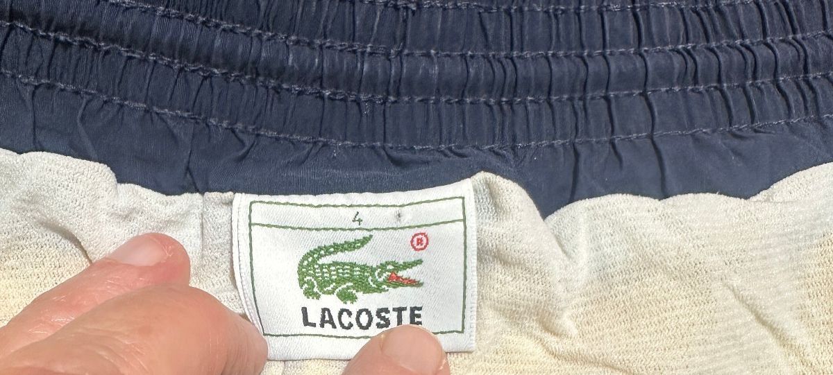 Vintage Lacoste Yellow Navy Swim Trunks Made in France