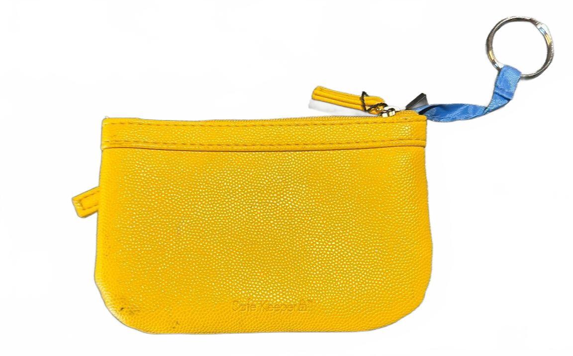 Safe Keeper Yellow Coin Purse Keychain Zip Pouch
