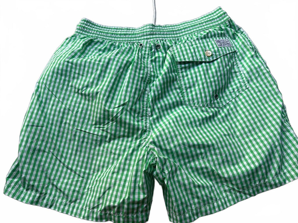 Polo Ralph Lauren Green Gingham Swim Trunks L