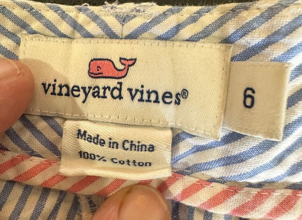 Vineyard Vines Blue Seersucker Pants Women's 6