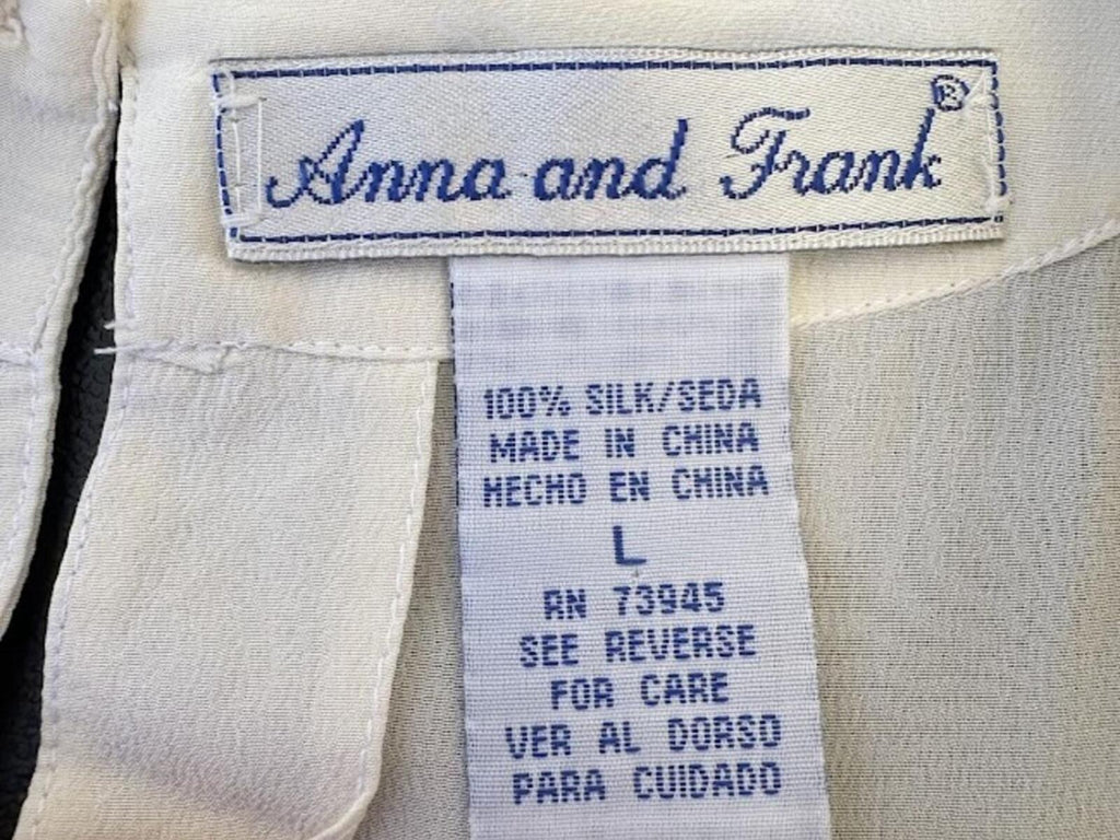 Anna and Frank Silk Ivory Short Sleeve Blouse