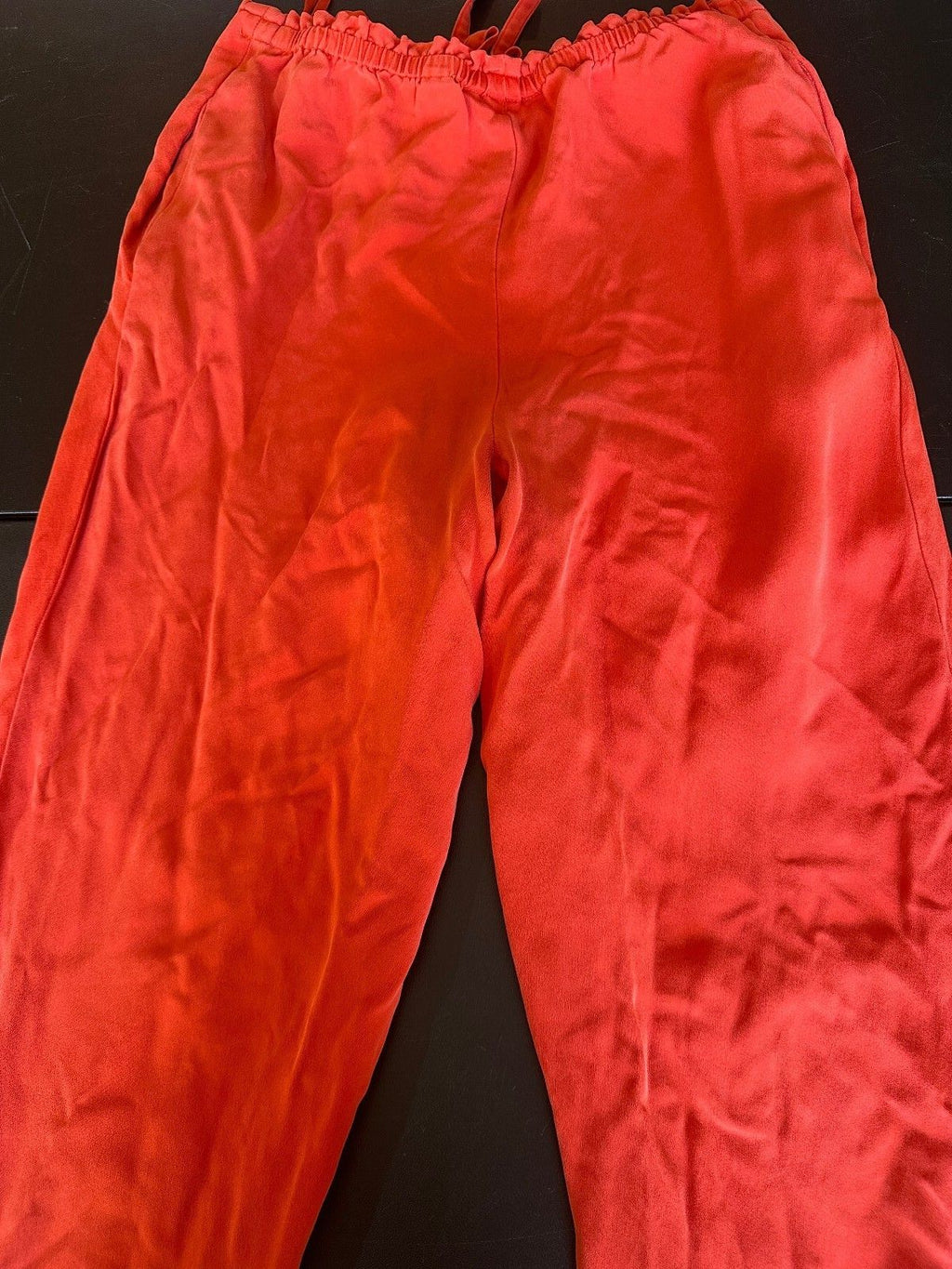 Vintage Ellen Tracy Orange Silk Drawstring Pants