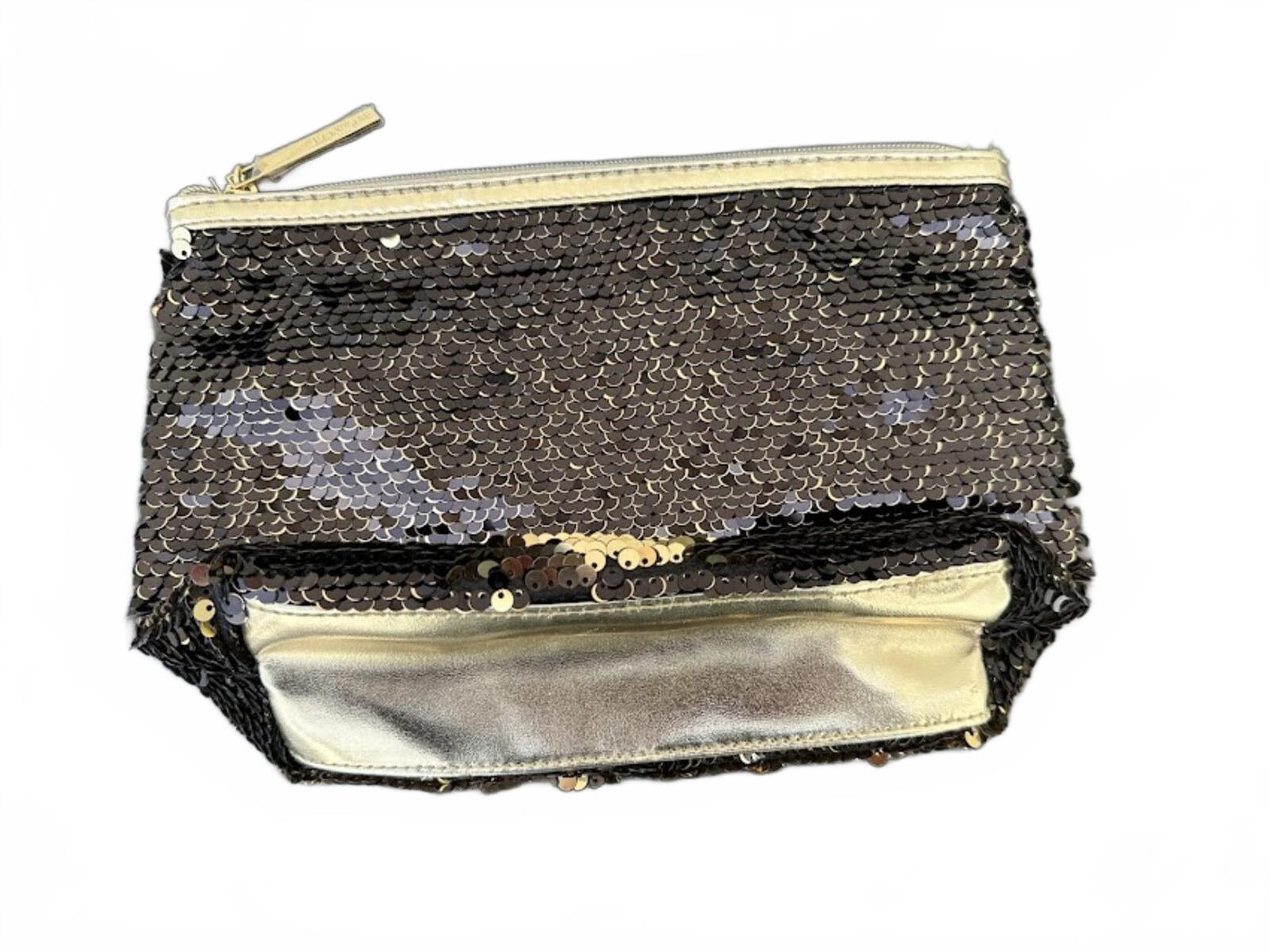 Lancôme Black Sequin Zip Cosmetic Pouch