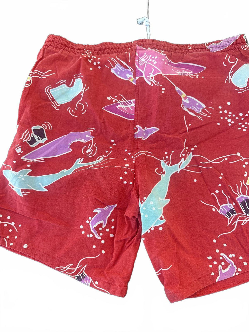 Vintage & Company Shark Print Swim Trunks Medium