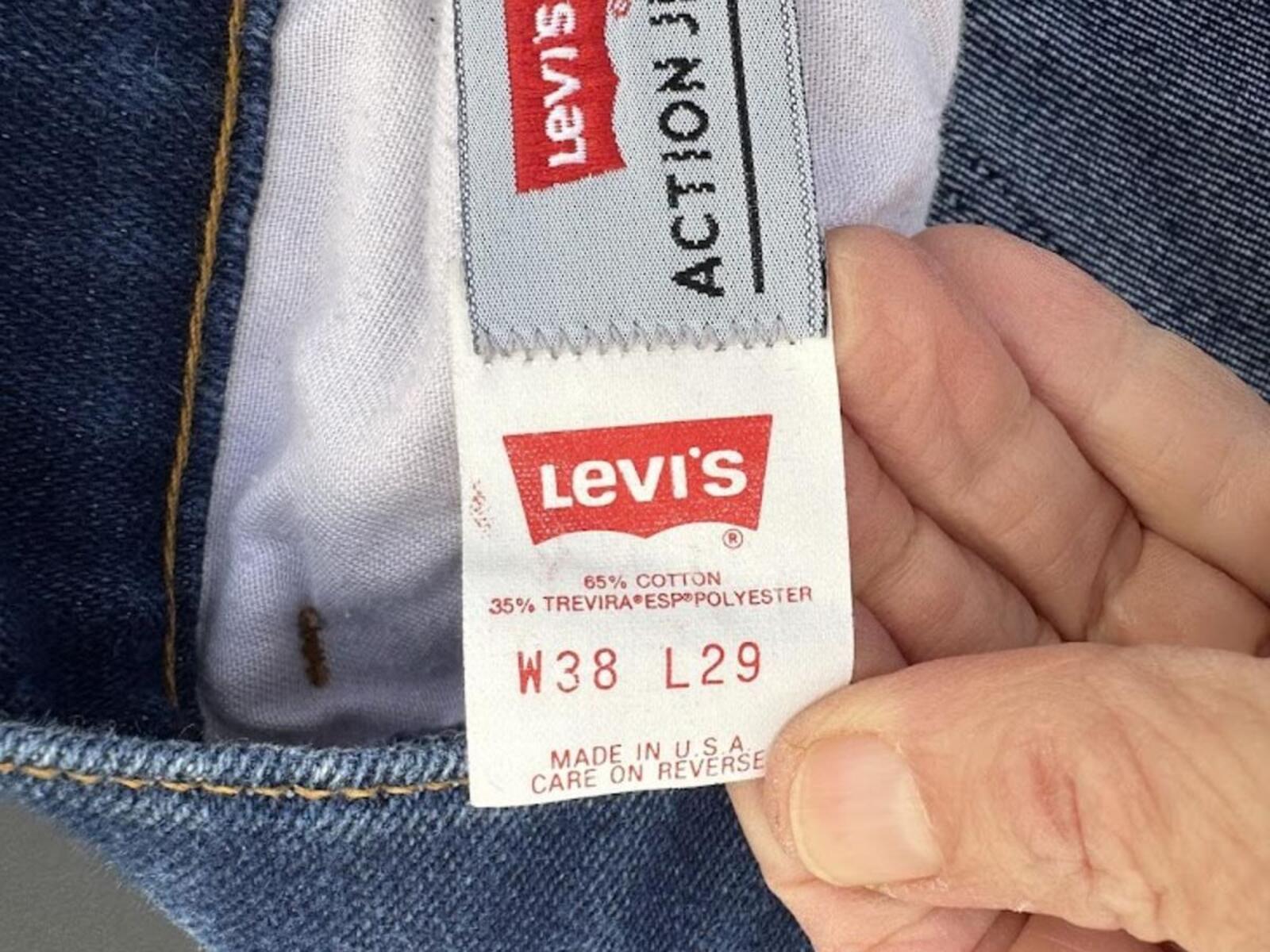 Levi’s Action Jeans USA Made 38x29 Blue Denim