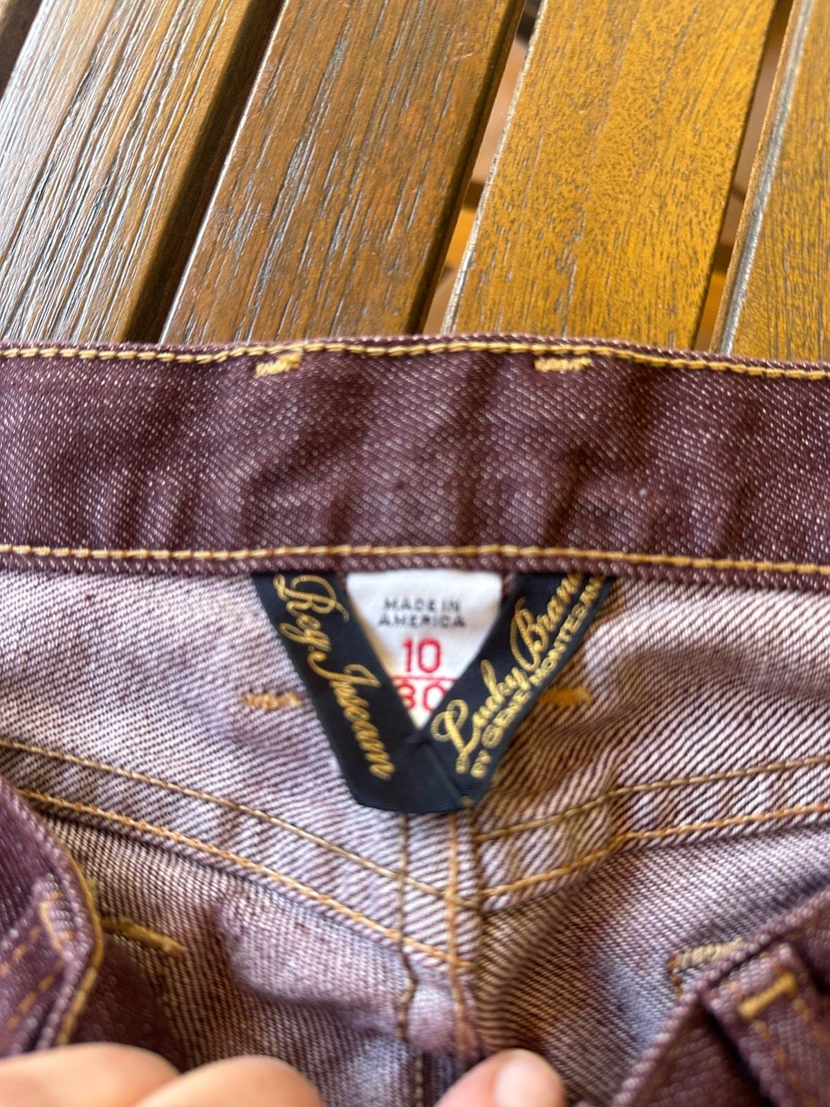 Lucky Brand Maroon Bootcut Jeans Womens 10/30 Made USA