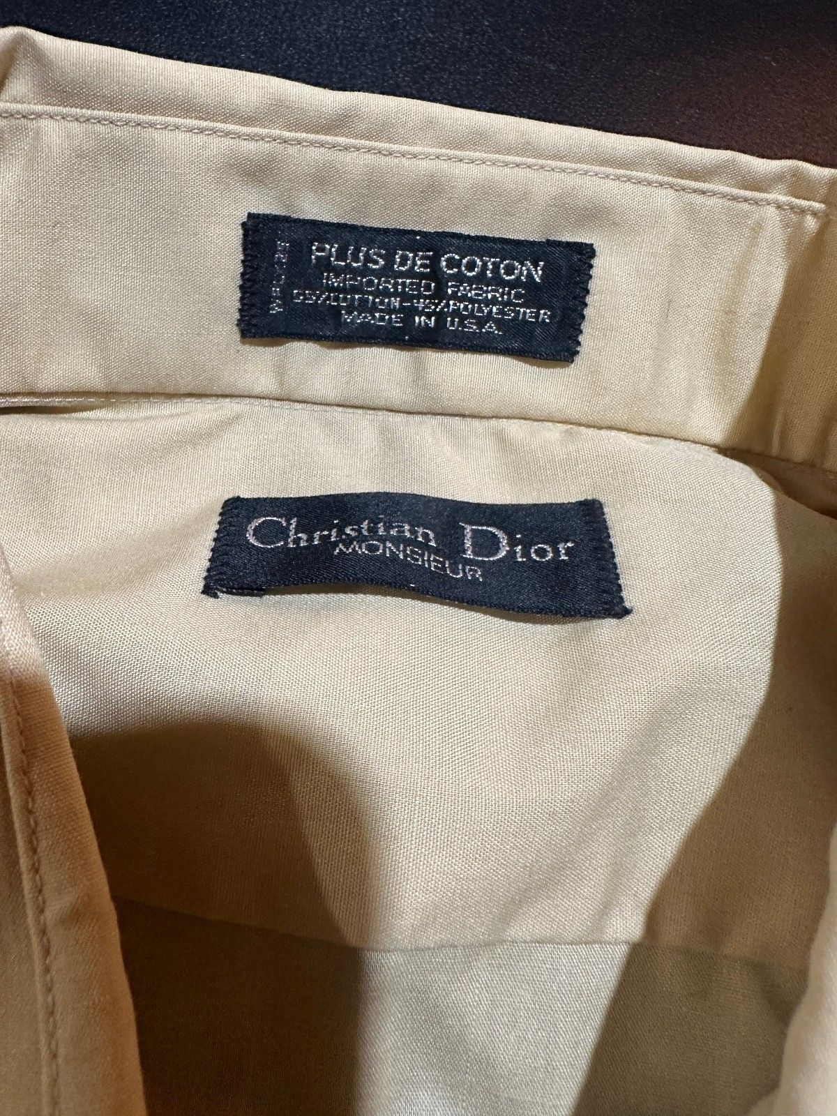 Christian Dior Monsieur Yellow Dress Shirt Medium USA