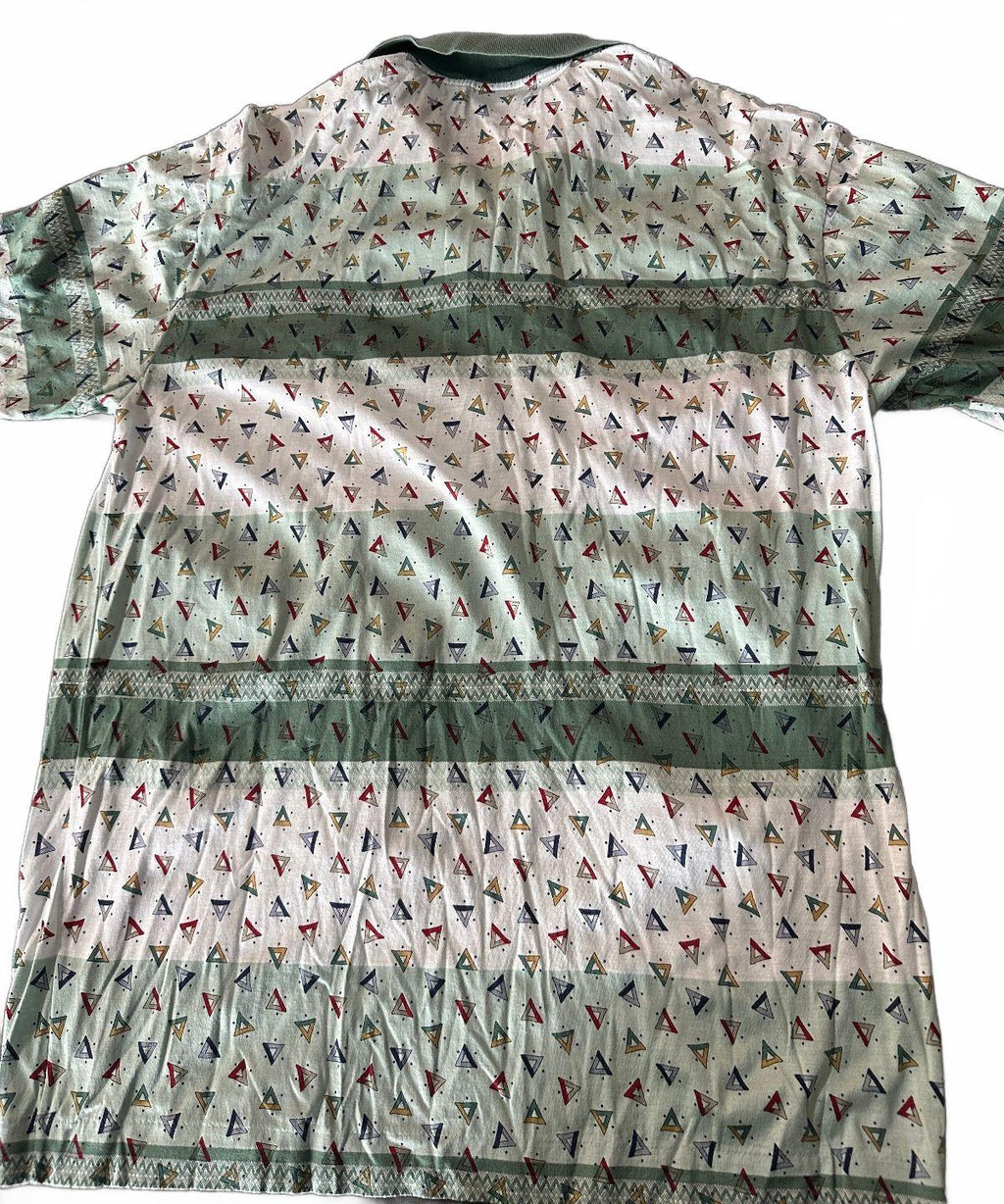 Enrico Uomo Cotton Geometric Polo Shirt Medium