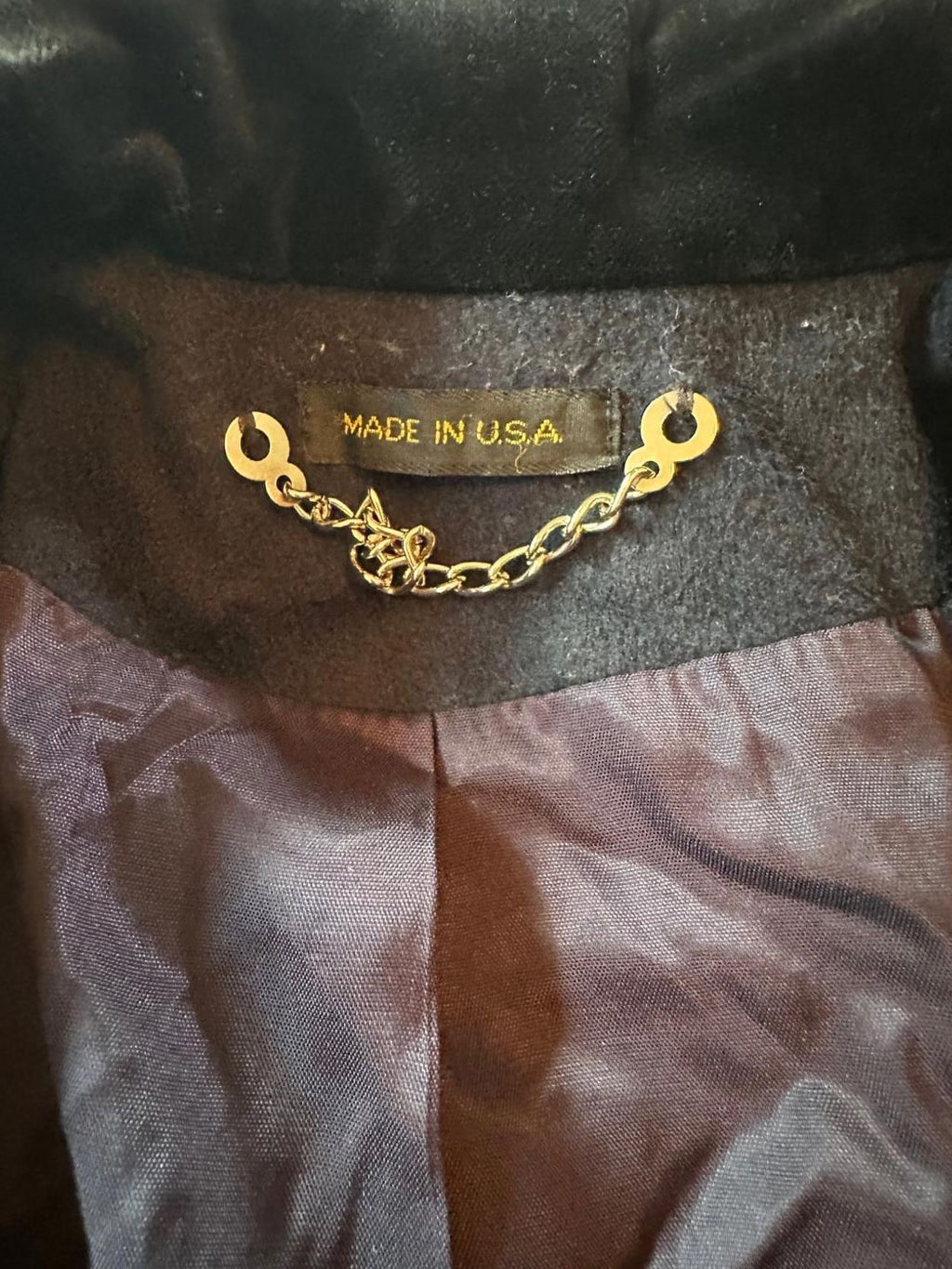 Vintage Navy Pure Wool Double-Breasted Long Coat