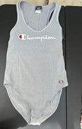 Champion Gray Logo Bodysuit Medium NWT