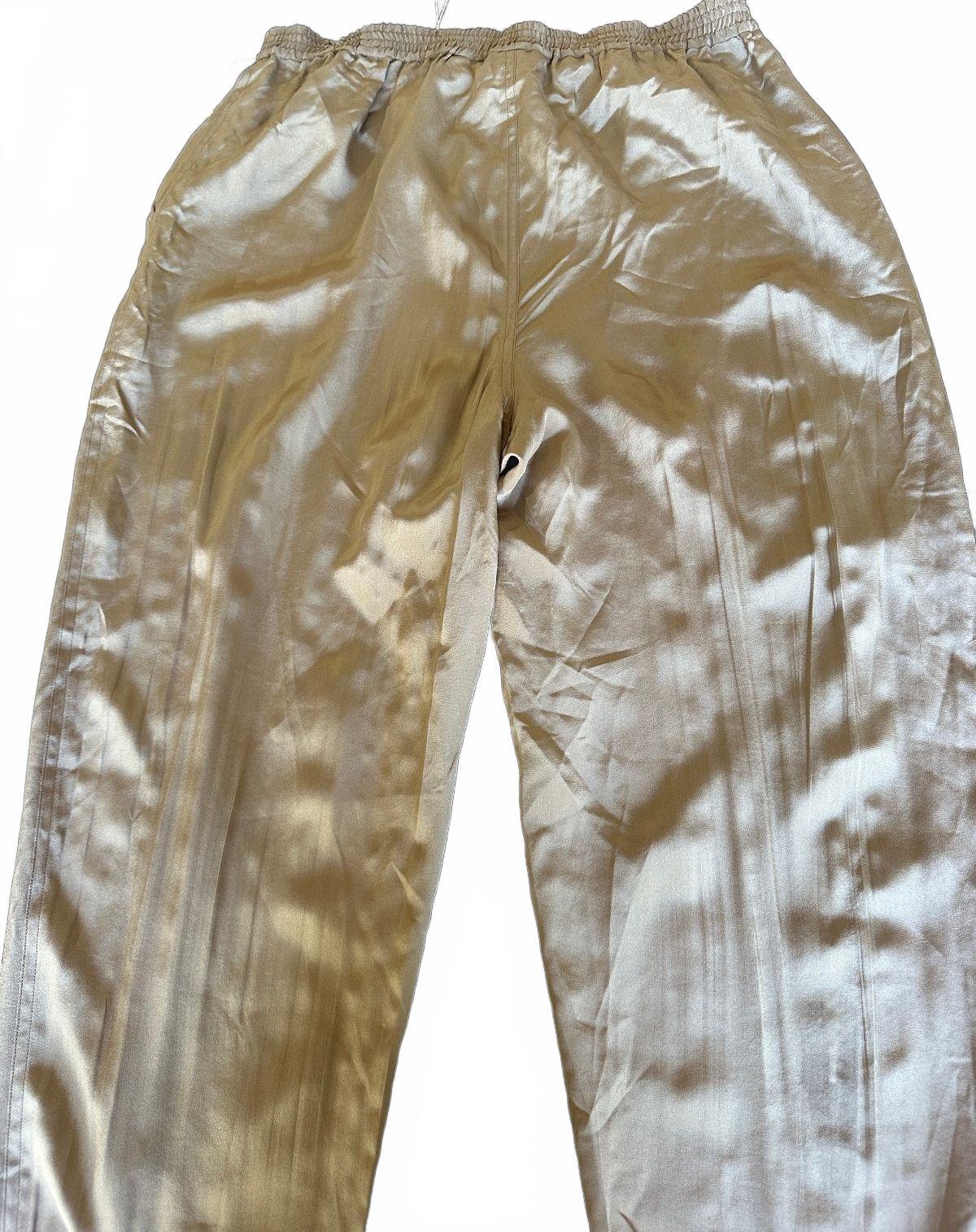 Claude Bennett Taupe Silk Pull-On Pants 10