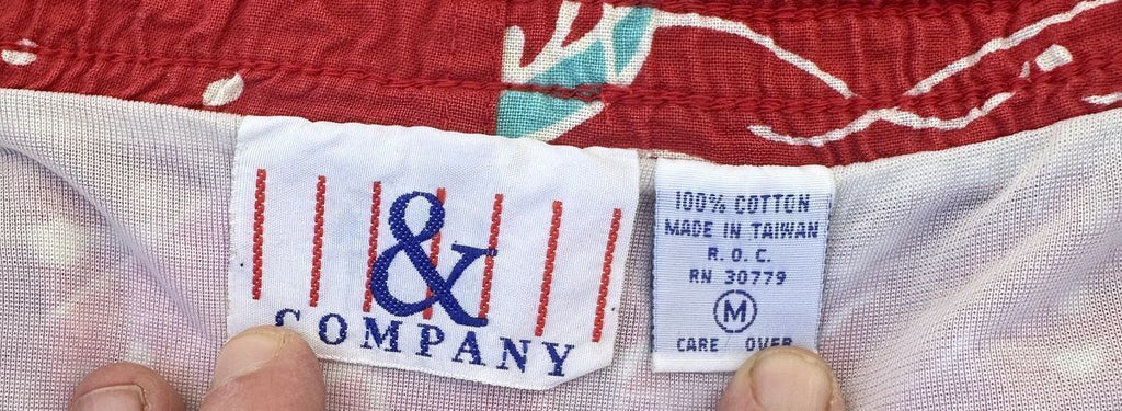 Vintage & Company Shark Print Swim Trunks Medium