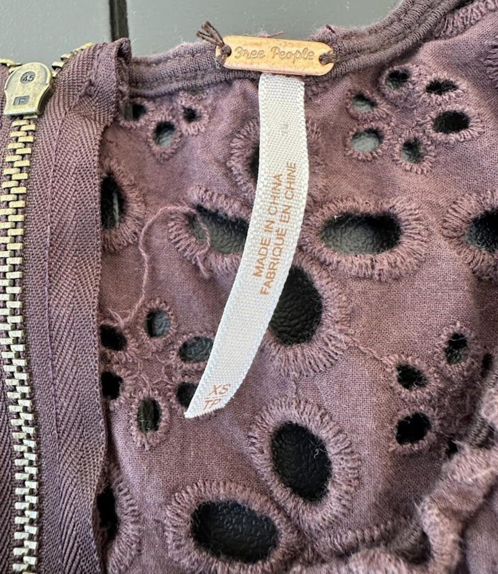 Free People Eyelet Peplum Tank XS