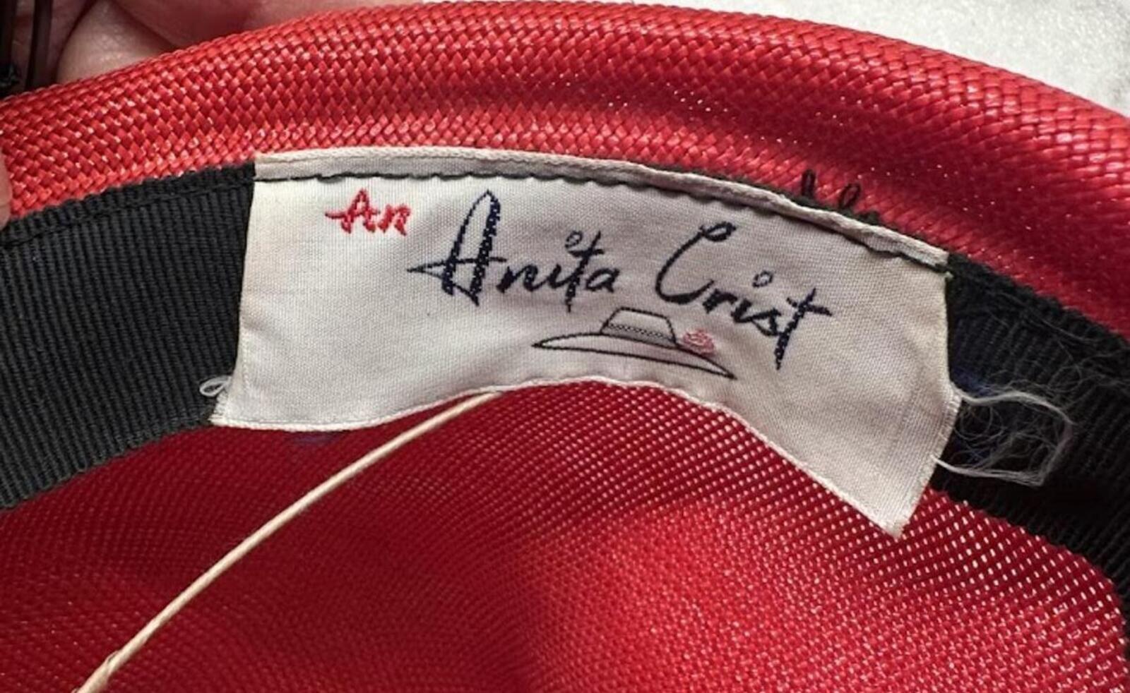Vintage Anita Crist Red Woven Bucket Hat